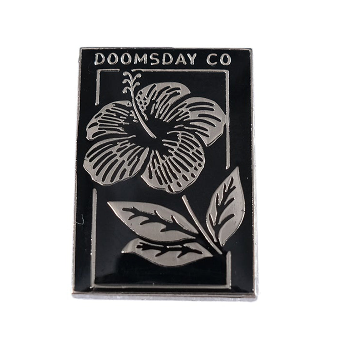 Hibiscus Black Enamel Pin