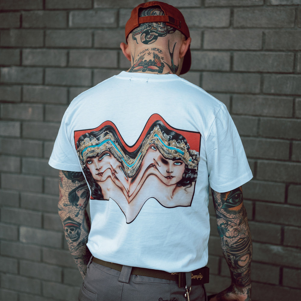 00s ARCHIVE ハート&ドラゴンタンクトップ タトゥー スキン Tシャツ Xerografia 3.0 White T-Shirt ‐ Doomsday Co