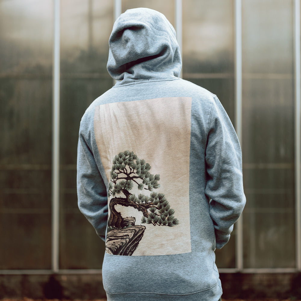 Baldo Bonsai Grey Hoodie | Japanese Tattoo Inspired Clothing