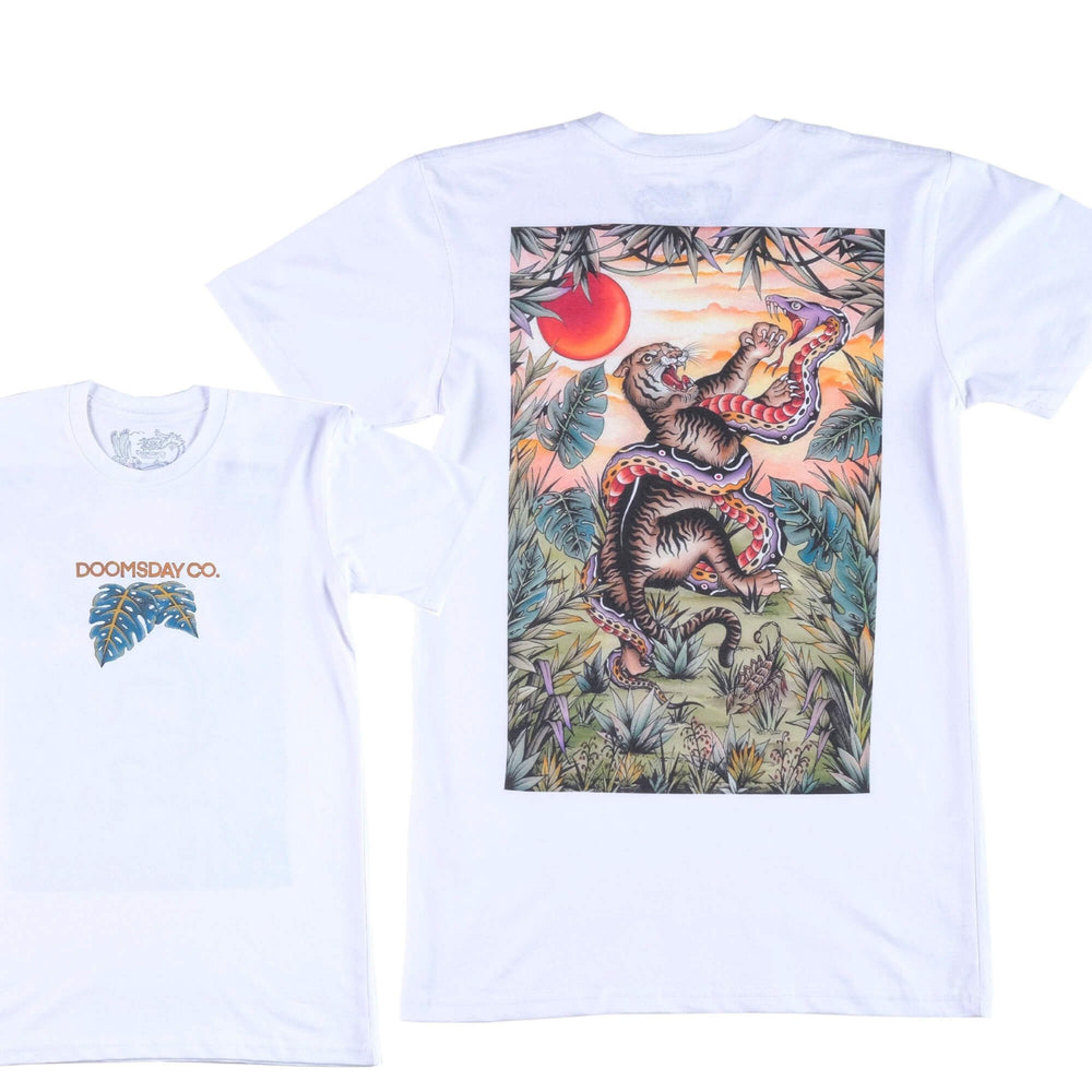 Jungle White T-shirt | Graphic print T-shirt | Tattoo Inspired