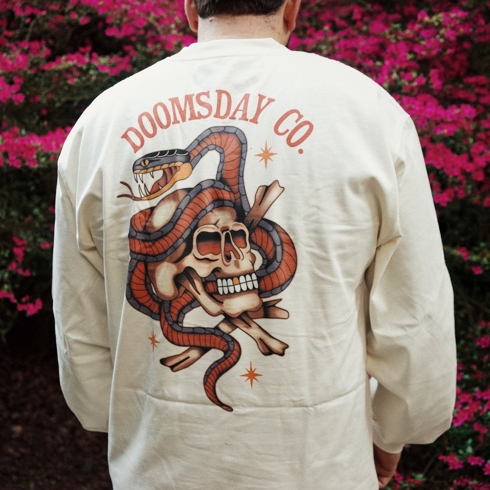 Natural Snake Skull Heavy Long Sleeve ‐ Doomsday Co