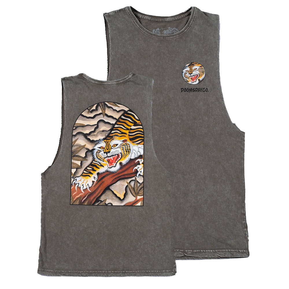 Daniel Lacalle Tiger Moss Green Vest | Acid Wash Vest ‐ Doomsday Co