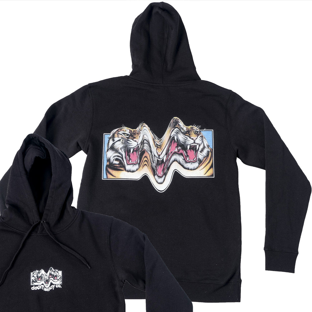 Trippy Tiger Black Hoodie | Graphic Hoodie | Tattoo Inspired