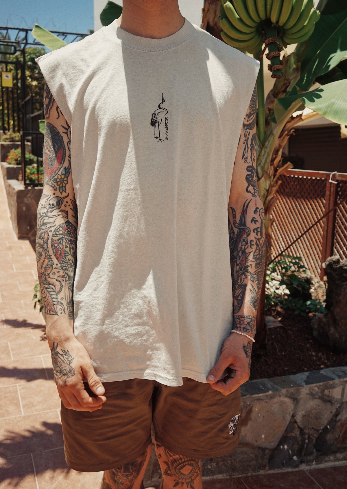 Mount Fuji Heavy faded bone Tank