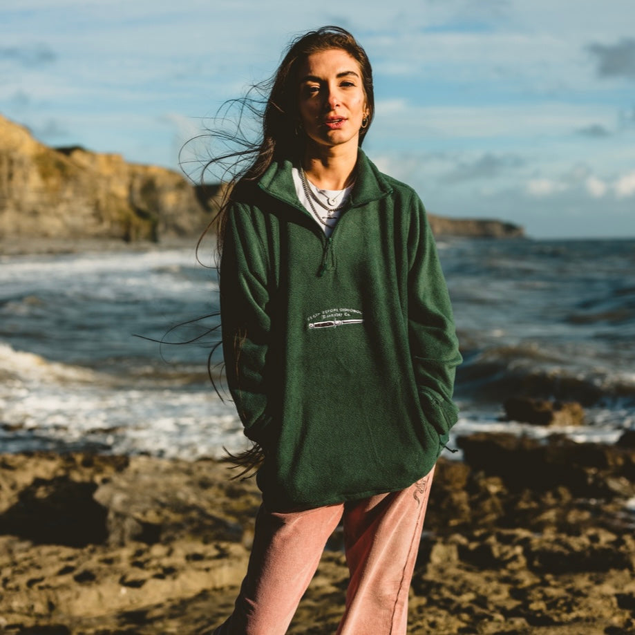 Dishonour ¼ Zip Fleece - Green