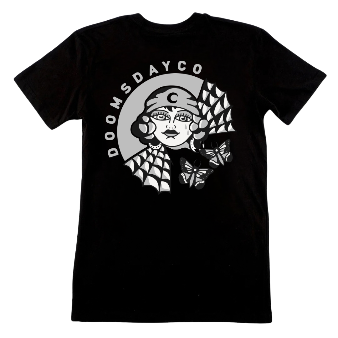 Grey Mystic Lady Black T-Shirt