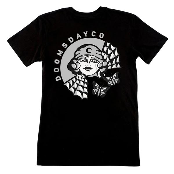 Grey Mystic Lady Black T-Shirt