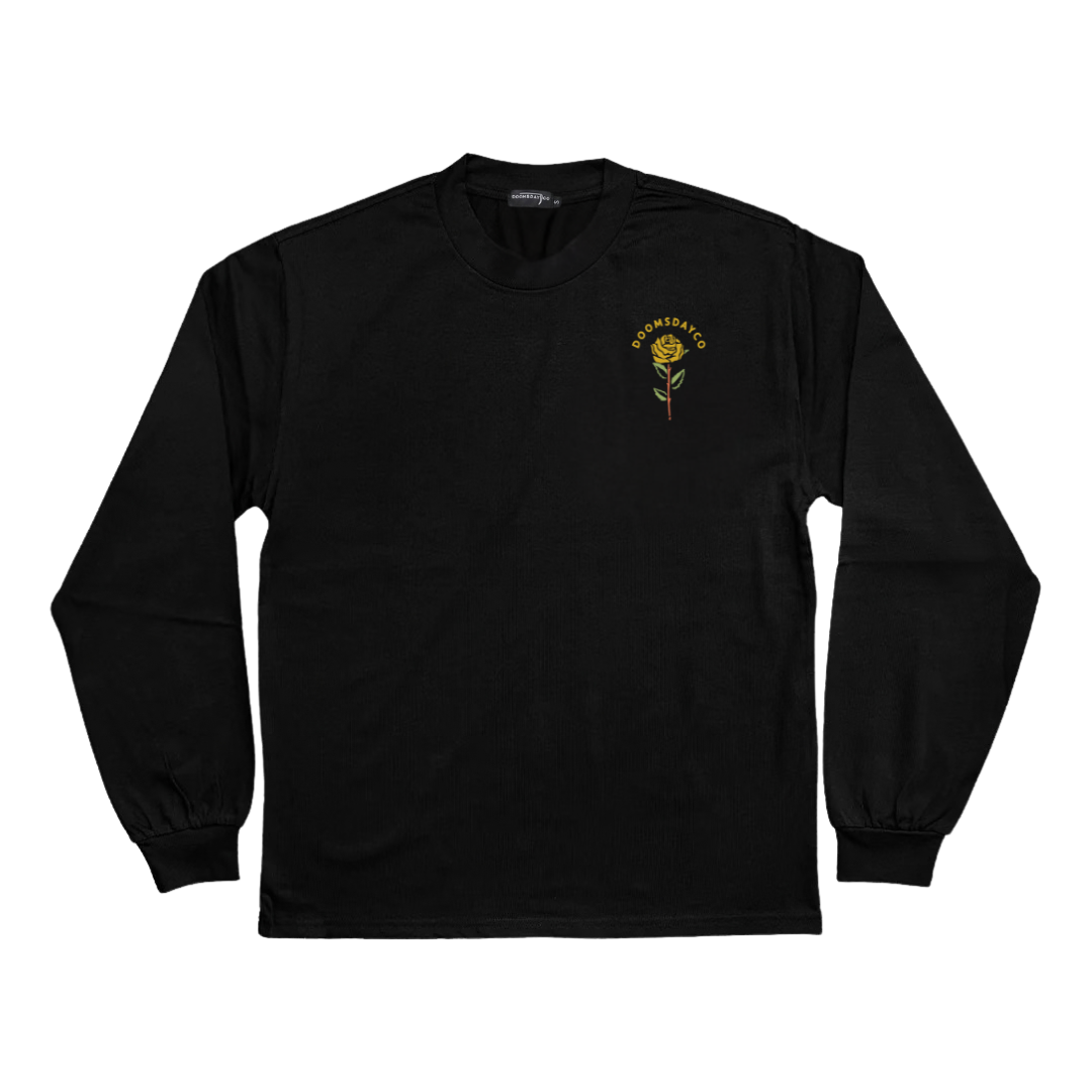 Fleurs Black Heavy Long Sleeve
