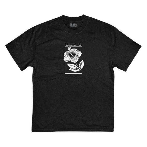 Willow Hibiscus Heavy Black T-Shirt