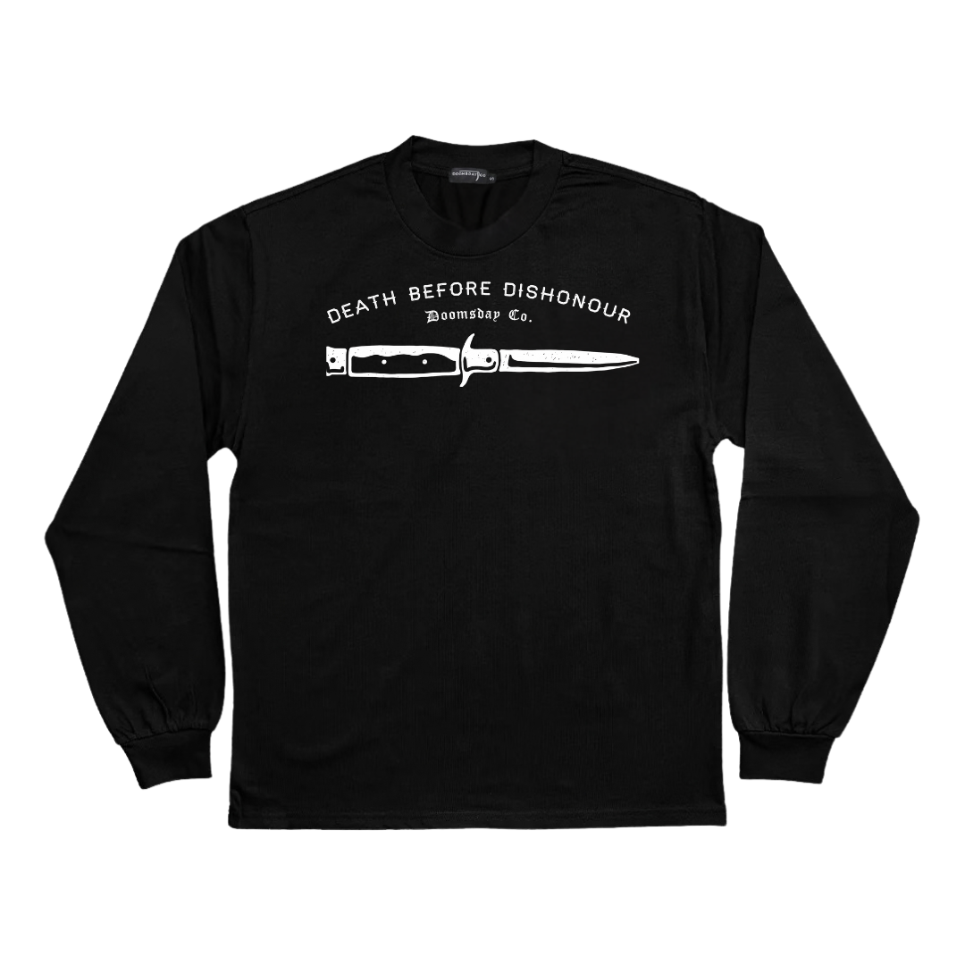 Death Before Dishonour Dagger Black Heavy Long Sleeve