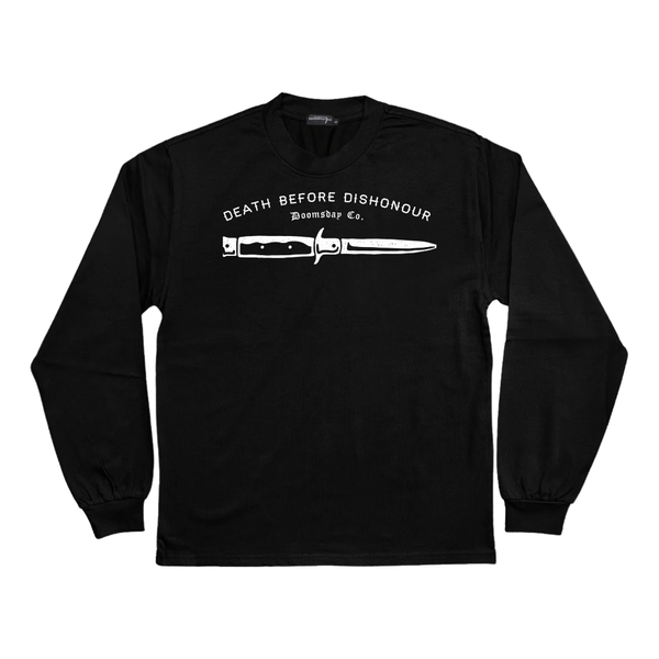 Death Before Dishonour Dagger Black Heavy Long Sleeve