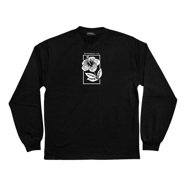 Willow Hibiscus Black Heavy Long Sleeve