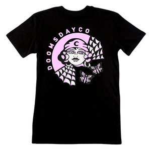 Pink Mystic Lady Black T-Shirt