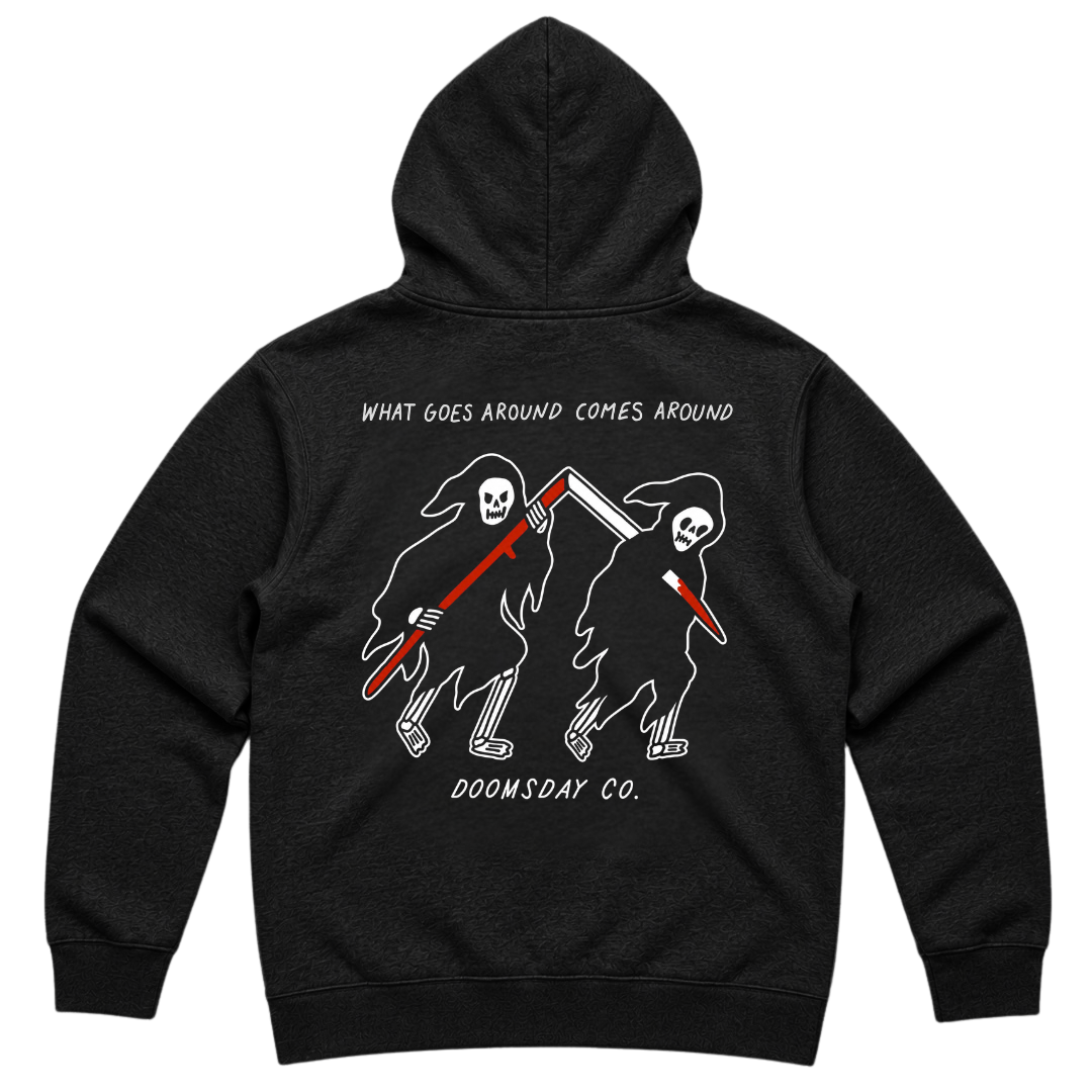 What Goes Around Black Hoodie
