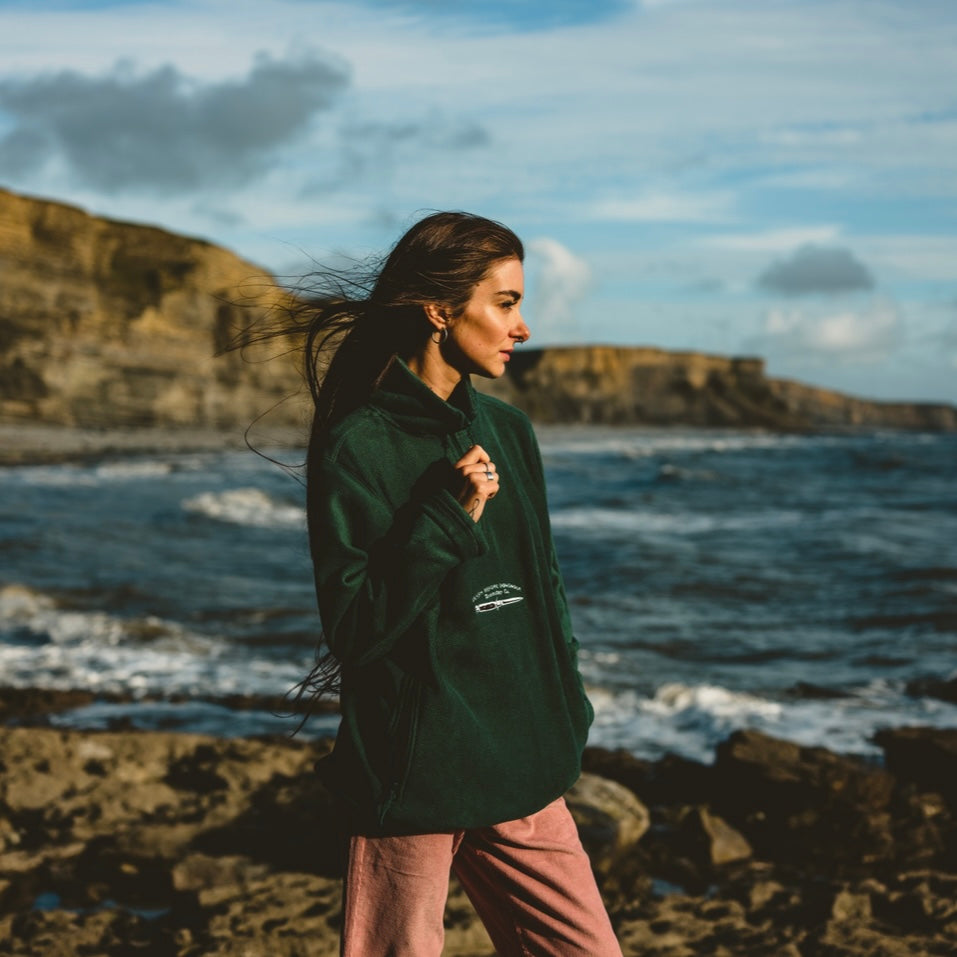 Dishonour ¼ Zip Fleece - Green