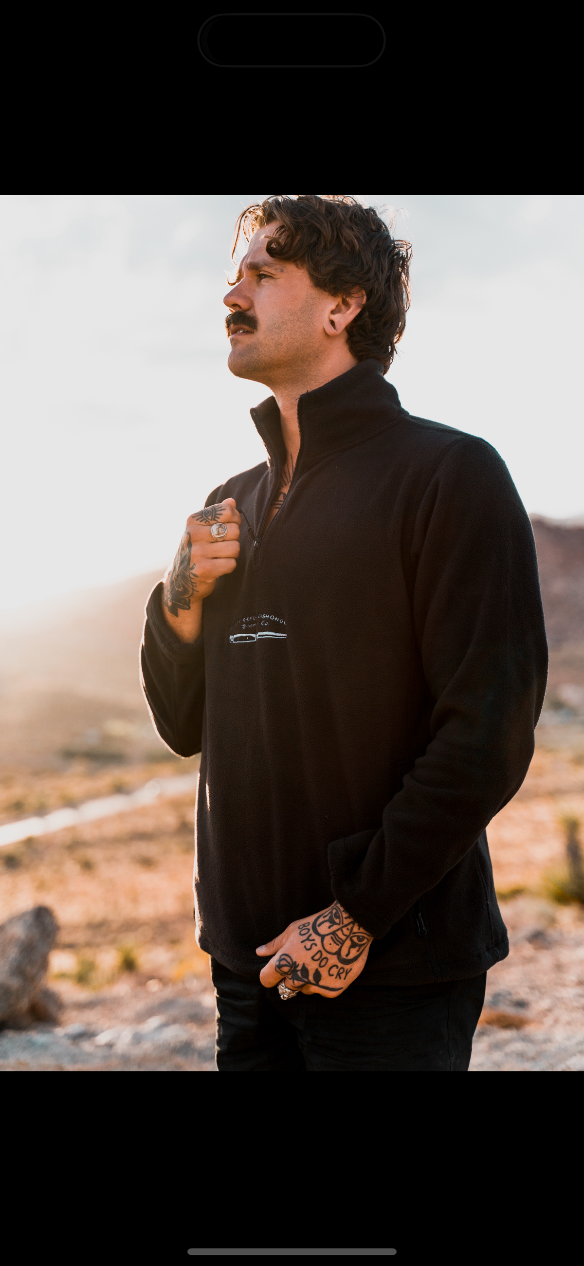 Dishonour ¼ Zip Fleece - black