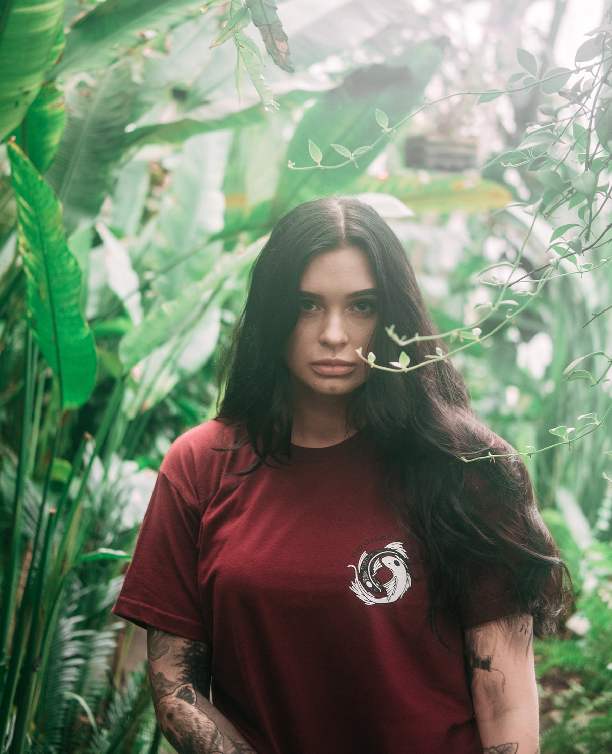 Yin-yang Burgundy T-shirt