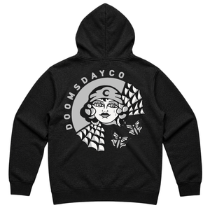 Grey Mystic Lady Black Hoodie