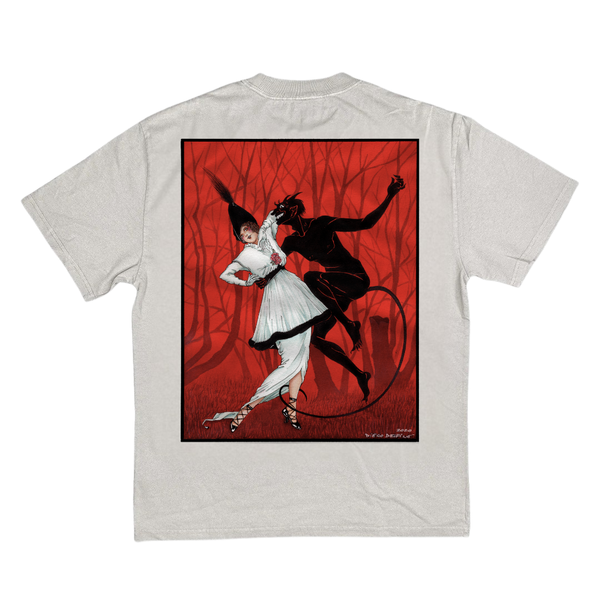 Dance With The Devil Heavy Faded White T-Shirt