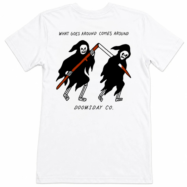 What Goes Around White T-Shirt