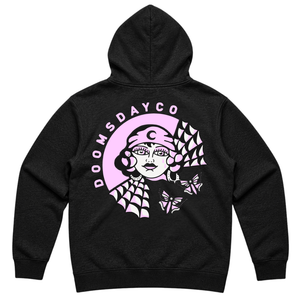 Pink Mystic Lady Black Hoodie
