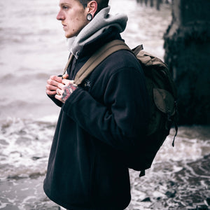 Flower ¼ Zip Fleece - black