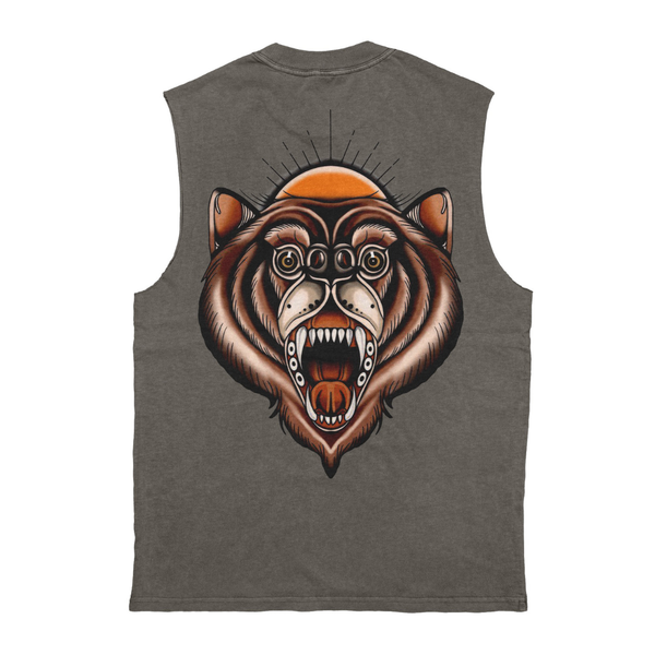 Bear Heavy Faded Grey Tank