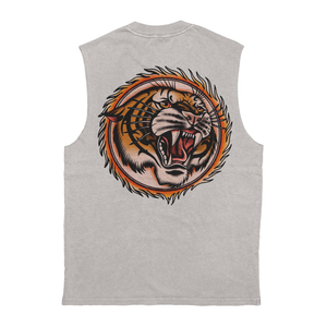 Circus Tiger Heavy Faded Bone Tank