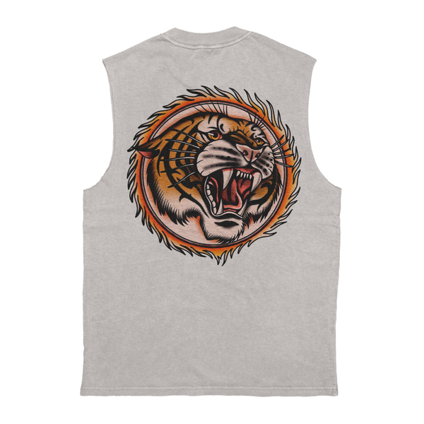 Circus Tiger Heavy Faded Bone Tank