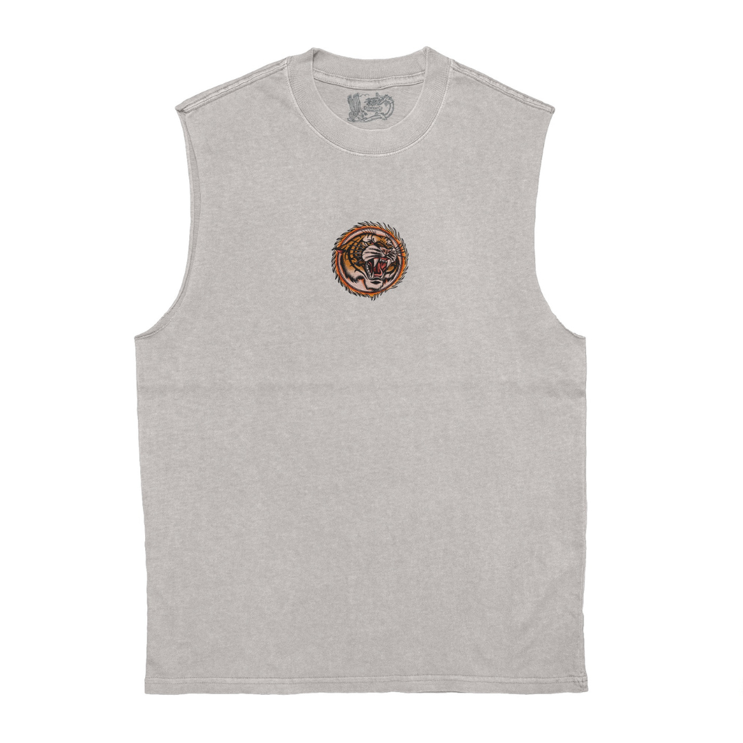 Circus Tiger Heavy Faded Bone Tank