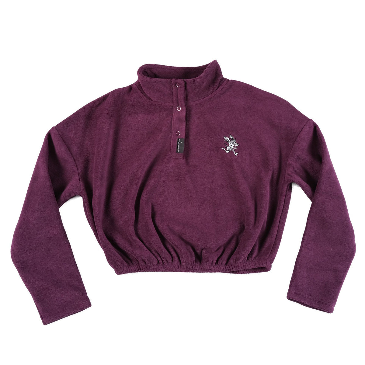David Devil Burgundy Cropped Fleece