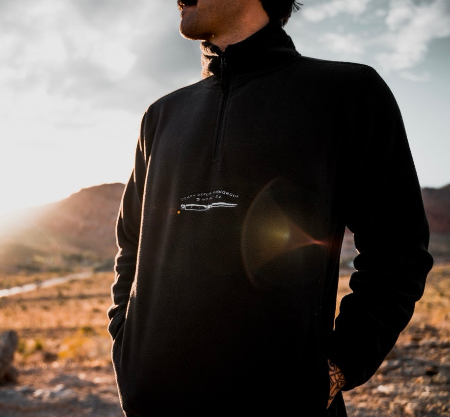 Dishonour ¼ Zip Fleece - black