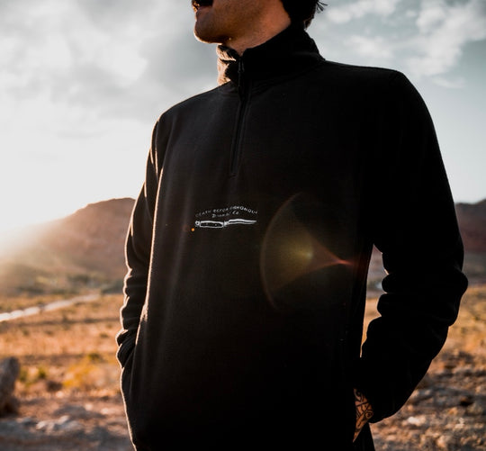 Dishonour ¼ Zip Fleece - black