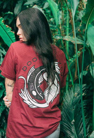 Yin-yang Burgundy T-shirt