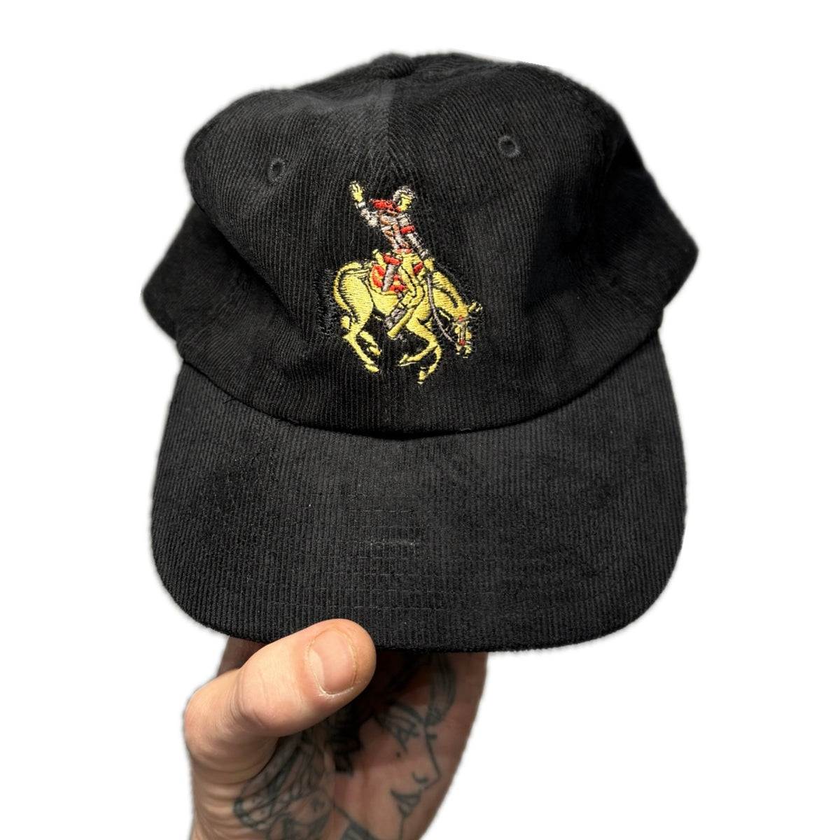Black Corduroy cowboy dad cap