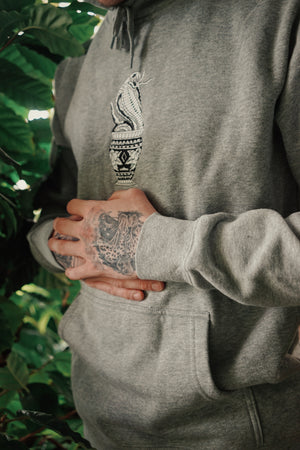 Cobra embroidered Grey hoodie