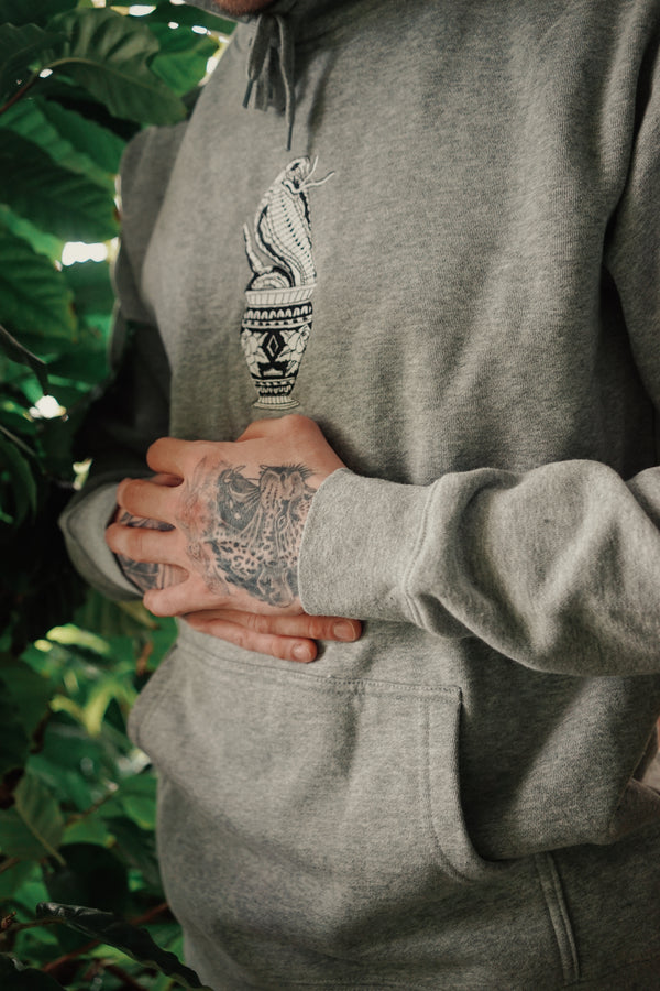 Cobra embroidered Grey hoodie