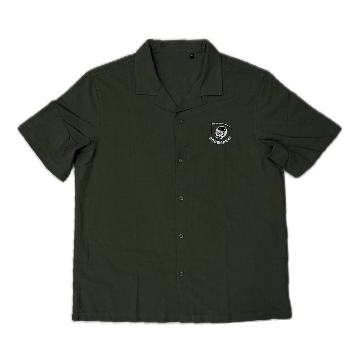 Khaki Embroidered Cuban Shirt