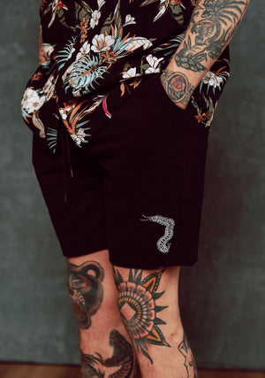 Centipede Black Beach Shorts