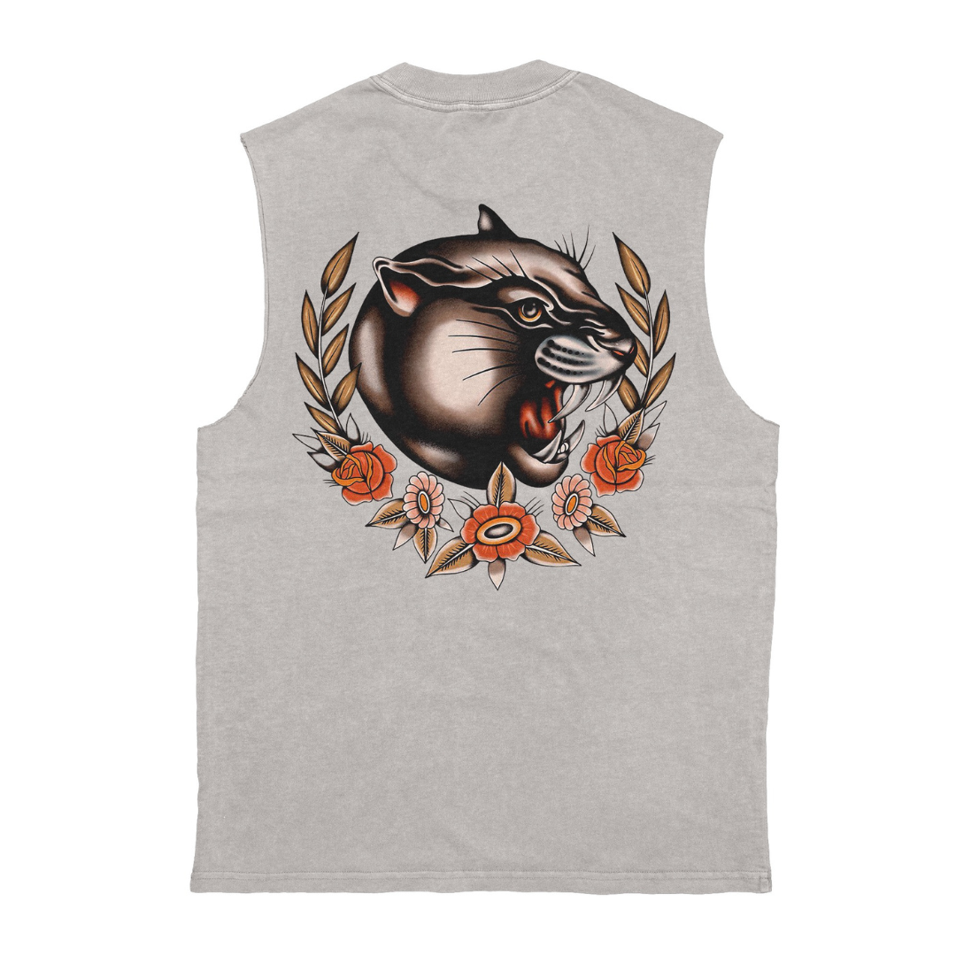 Panther Heavy Faded Bone Tank