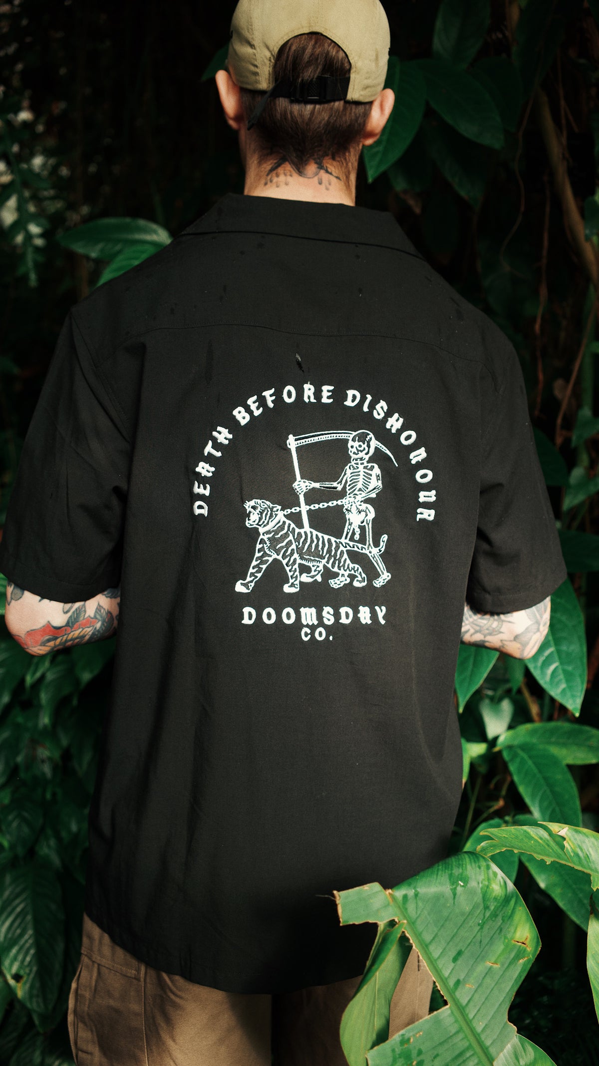 Black Embroidered Cuban Shirt