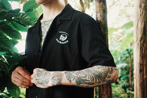 Black Embroidered Cuban Shirt