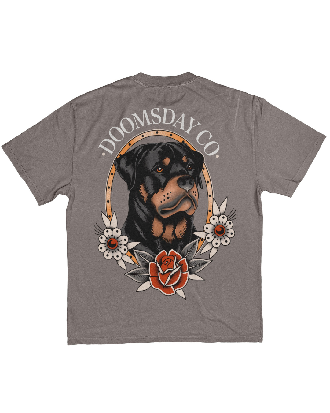 Rottweiler Faded Grey Heavy Tee