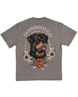 Rottweiler Faded Grey Heavy Tee