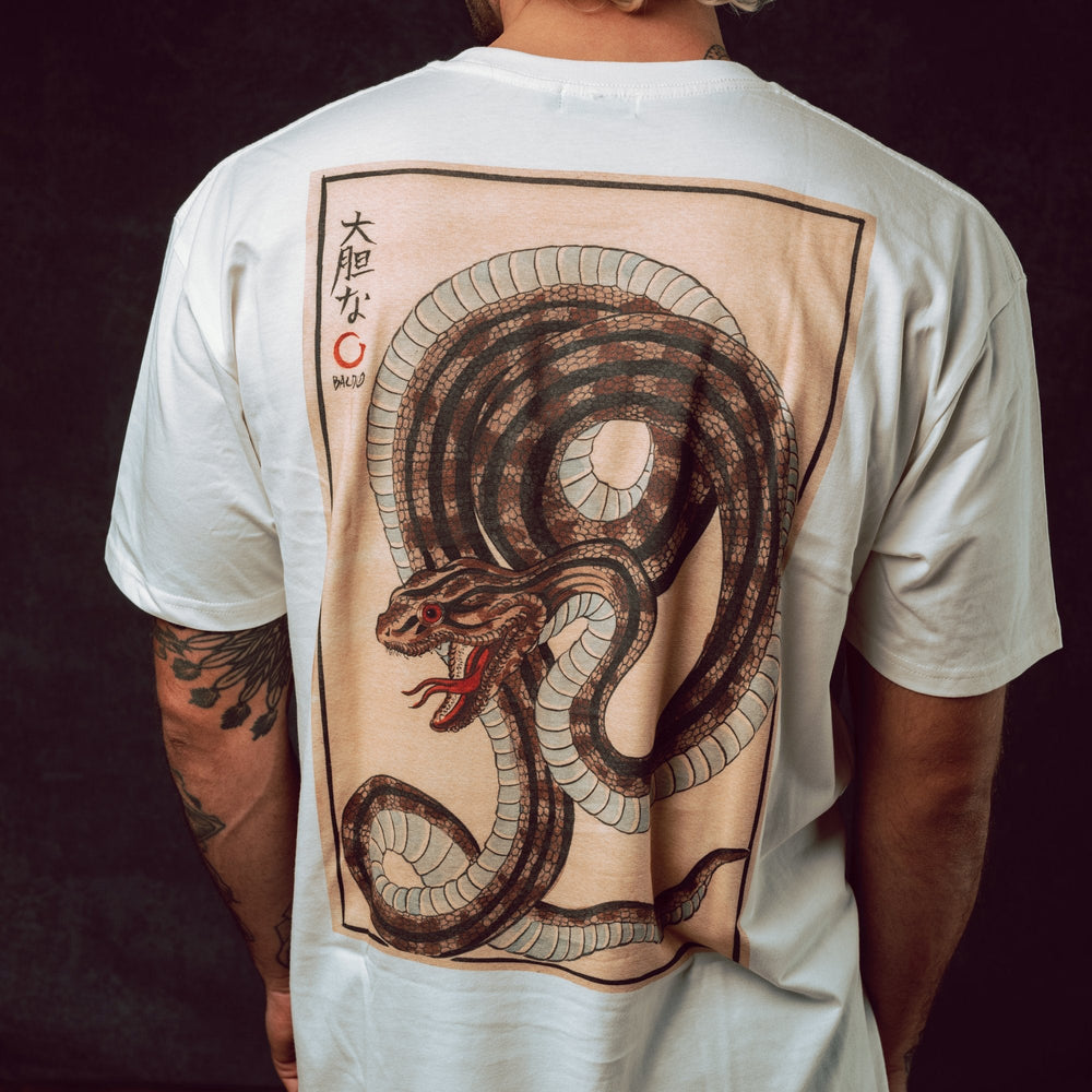 Doomsday Snake Baldo Snake Off-White T-shirt | Tattoo Inspired Clothing & Doomsday Co