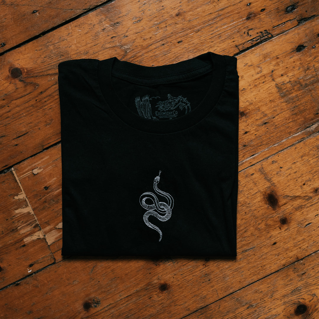 Doomsday Snake Snake Black T-shirt | Embroidered T-shirt | Tattoo Inspired Clothing ...
