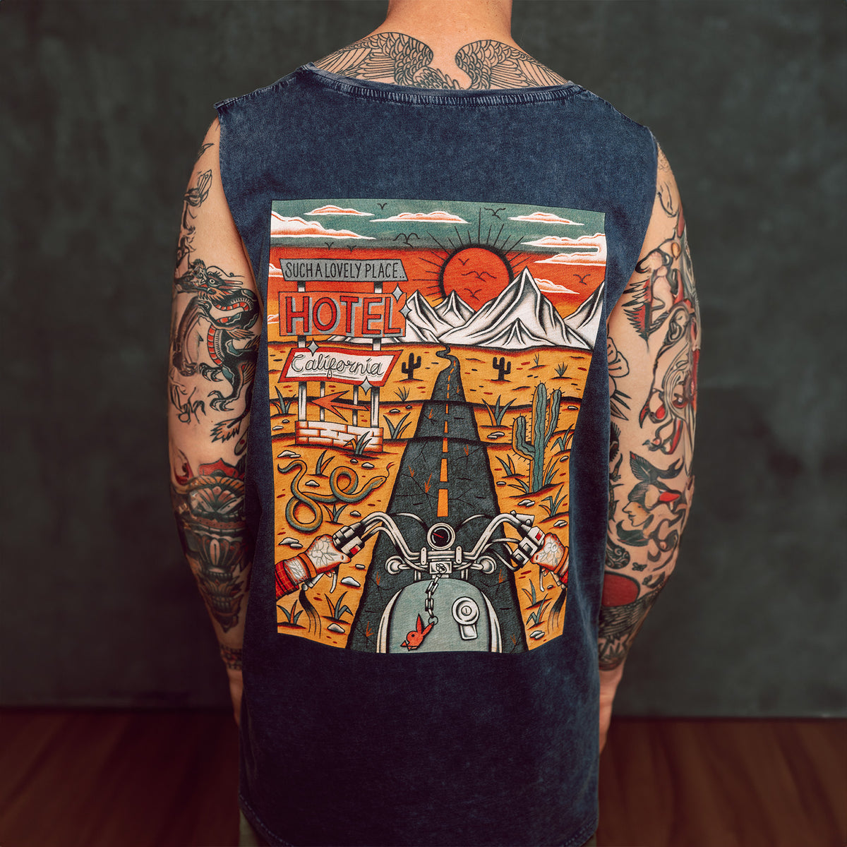 Motorbike Stressed Blue Vest