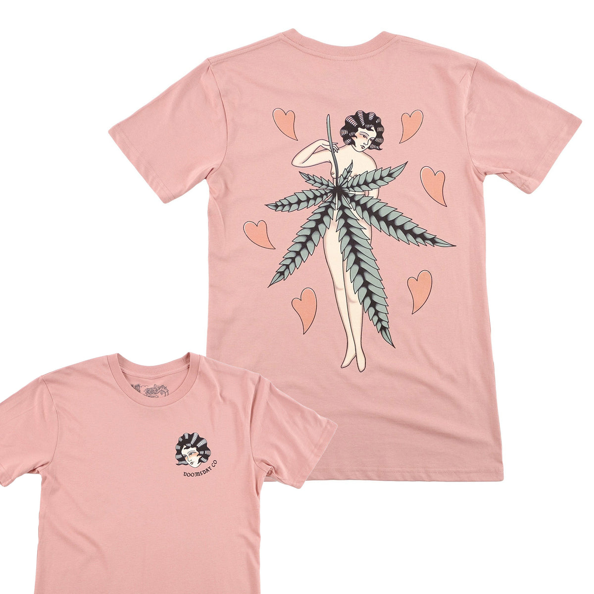 Ganja Lady T-shirt Rose