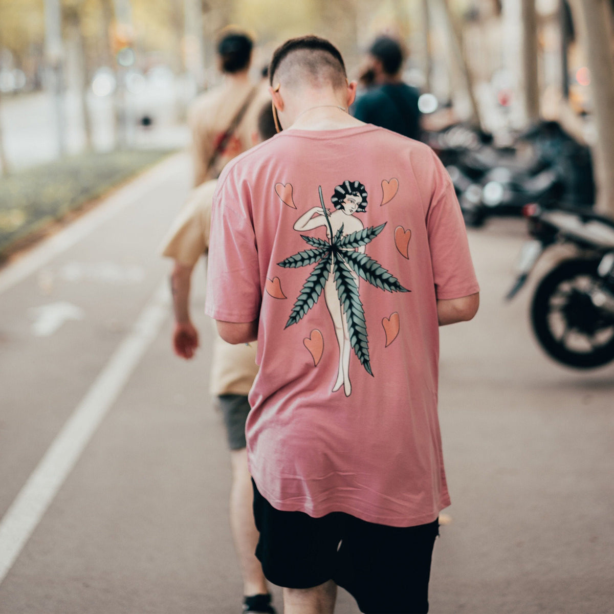 Ganja Lady T-shirt Rose