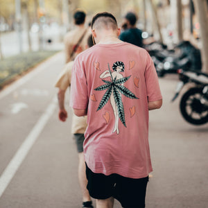 Ganja Lady T-shirt Rose